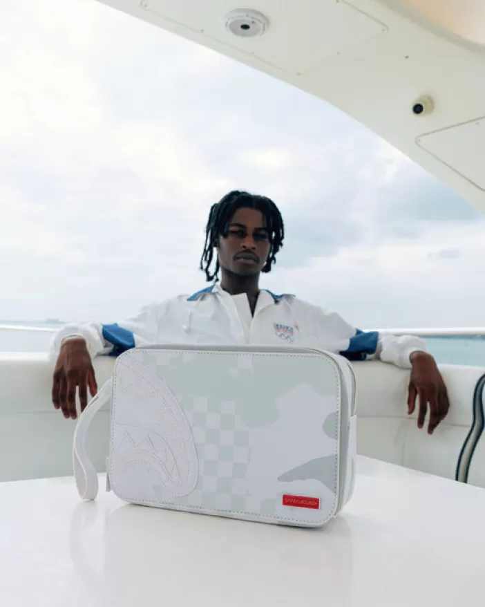 TOILETRIES AKA MONEY BAGS*Sprayground 3AM LE BLANC TOILETRY BAG