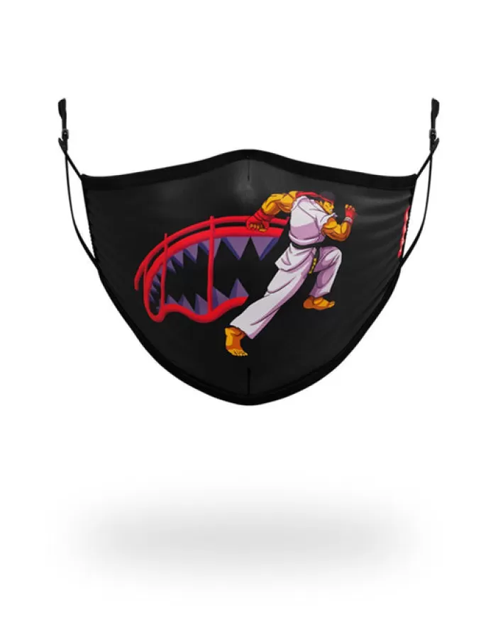FACE MASKS*Sprayground ADULT STREET FIGHTER RYU SHARK FORM FITTING FACE-COVERING