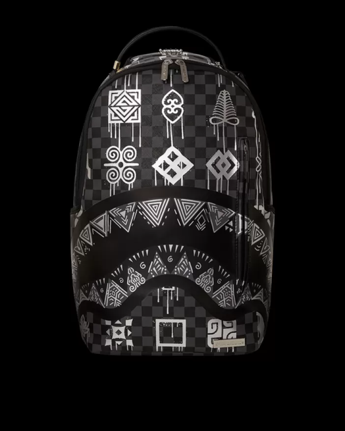 BACKPACKS*Sprayground AFRICAN INTELLIGENCE 9 POWER GLYPHICS BACKPACK - SANDFLOWER COLLAB