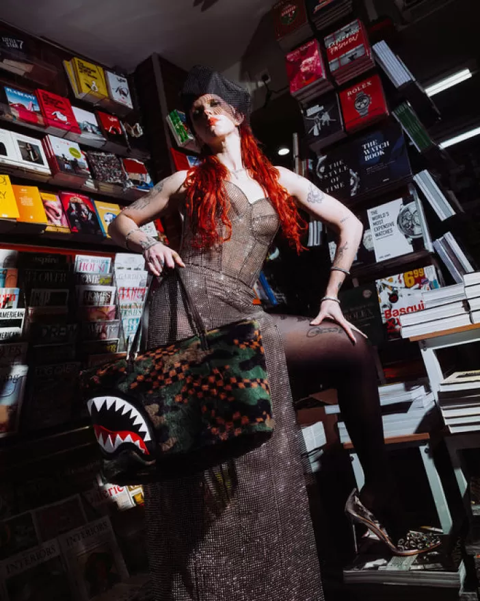 TOTES | HANDBAGS*Sprayground BIG SKY FUR SHARK TOTE
