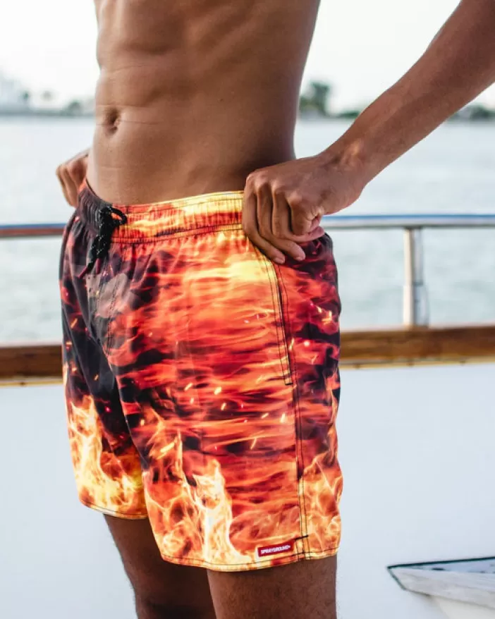 SWIMWEAR*Sprayground CAMO FIRE SHOTO SWIM TRUNKS
