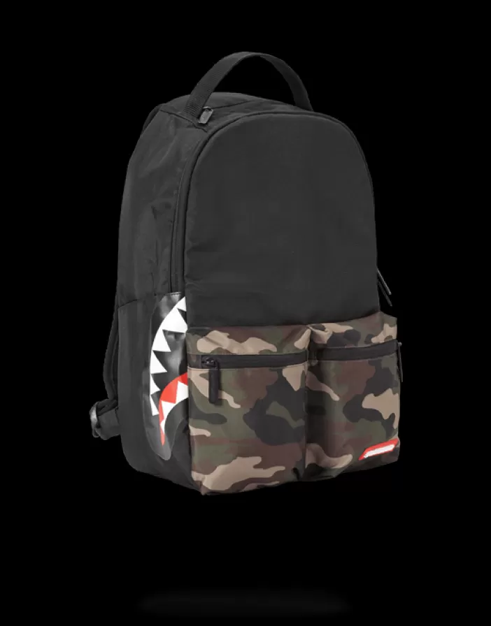 BACKPACKS*Sprayground CAMO SIDE SHARK DOUBLE CARGO