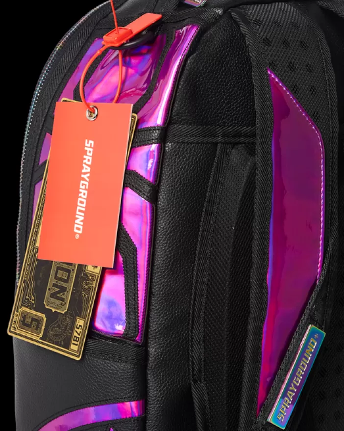 BACKPACKS*Sprayground CAZZU IRIDESCENT CUT u0026 SEW SPIDER SKULL SHARK BACKPACK (DLXV)