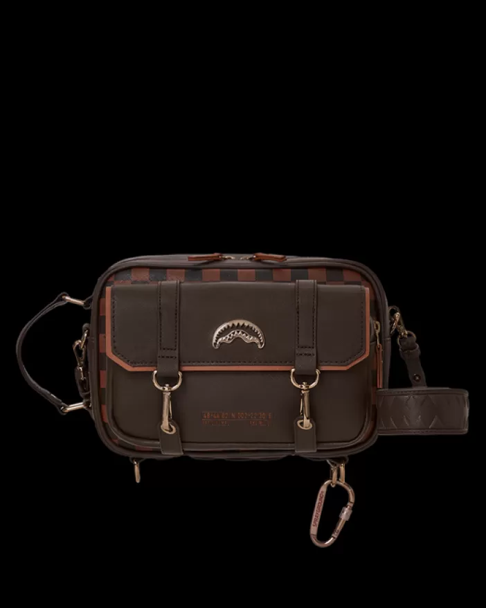 TOILETRIES AKA MONEY BAGS*Sprayground CHECKMATE ROYALE MESSENGER BRICK BAG