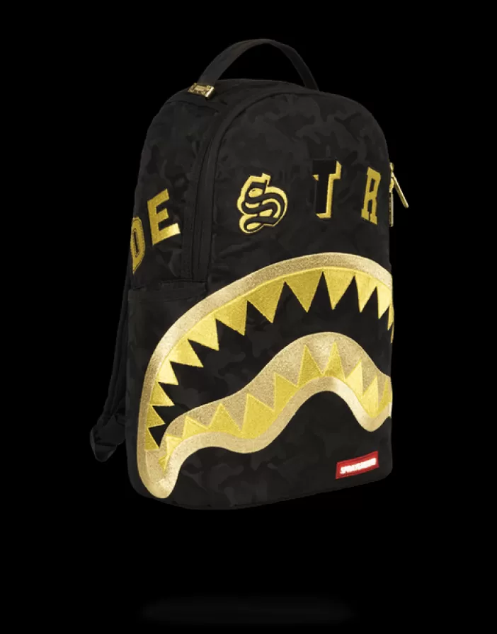BACKPACKS*Sprayground DESTROY SHARK (GOLD CAMO)