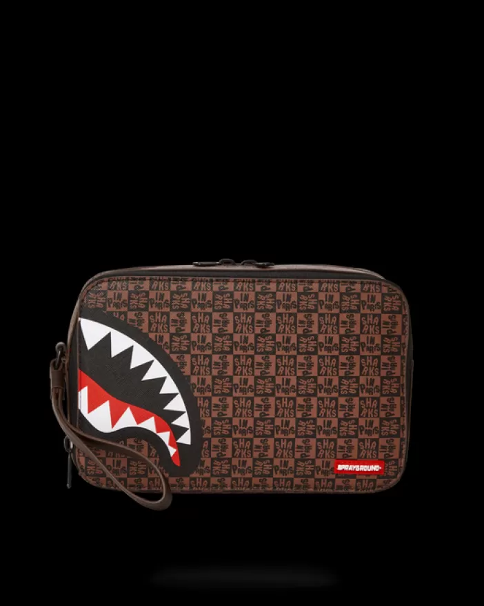 TOILETRIES AKA MONEY BAGS*Sprayground FRENZY SHARKS TOILETRY BAG