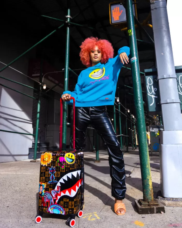 CARRY-ON LUGGAGE*Sprayground GLOBAL MOGUL POPAGANDA RON ENGLISH EDITION HARDSHELL CARRY-ON LUGGAGE