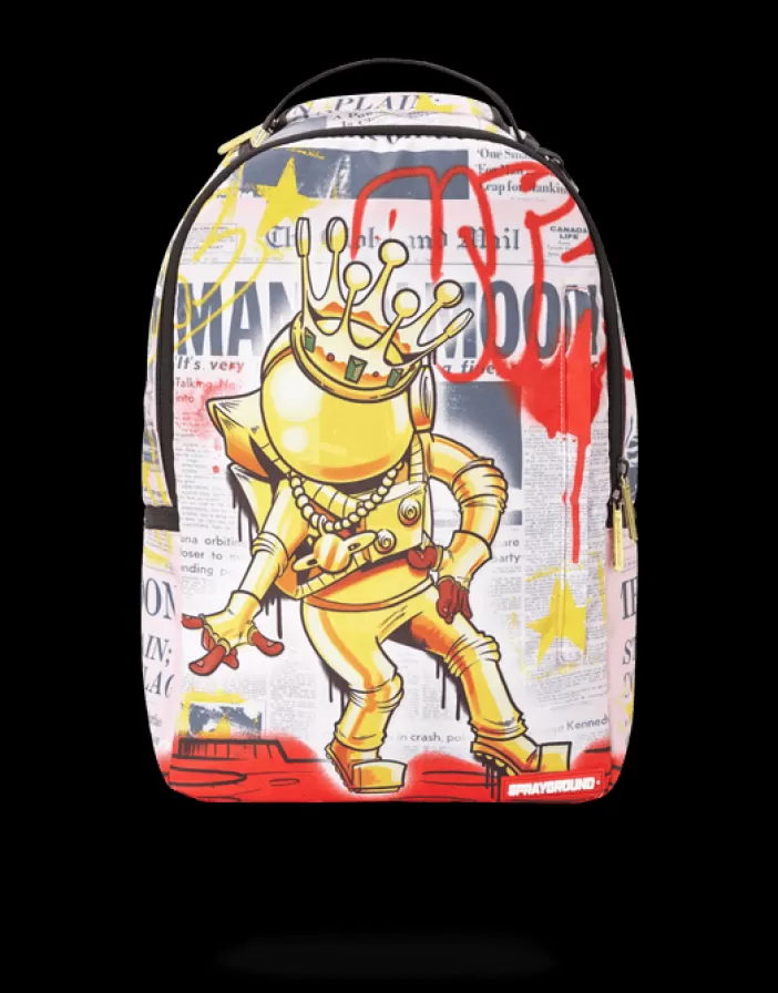 BACKPACKS*Sprayground GOLD ASTRONAUT 1969 MOON WALK