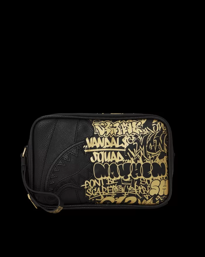 TOILETRIES AKA MONEY BAGS*Sprayground HALF GRAFF GLIDE TOILETRY BRICKSIDE BAG