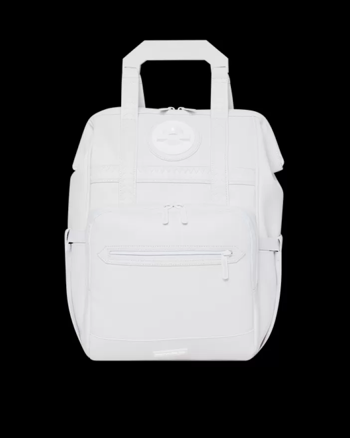 BACKPACKS*Sprayground HEAVY METAL SHARK WHITE OUT BIZ TOP OPENER BACKPACK
