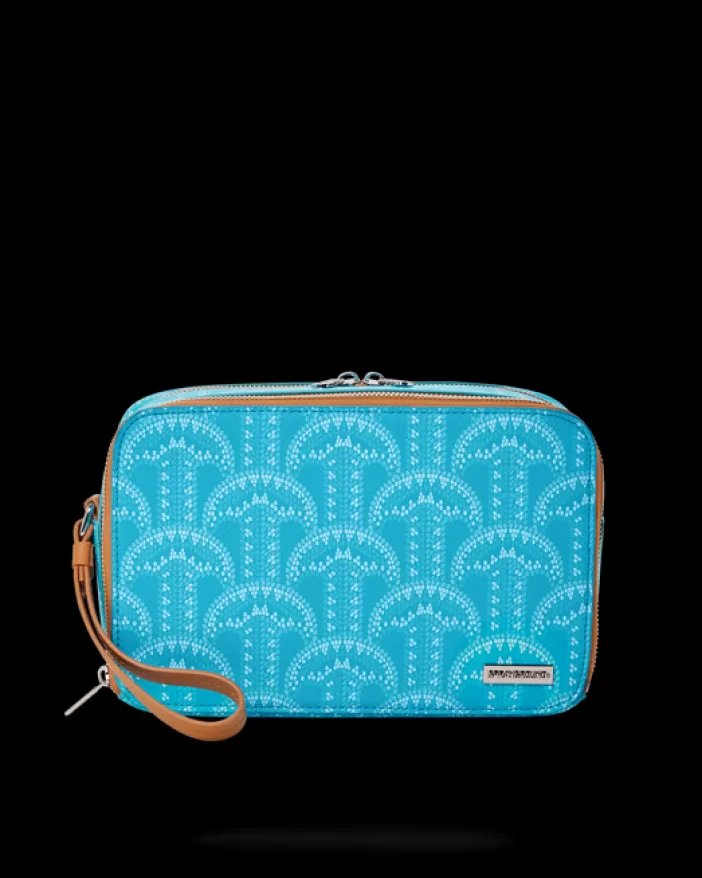 TOILETRIES AKA MONEY BAGS*Sprayground ILLUCHAINS TURQ TOILETRY BAG