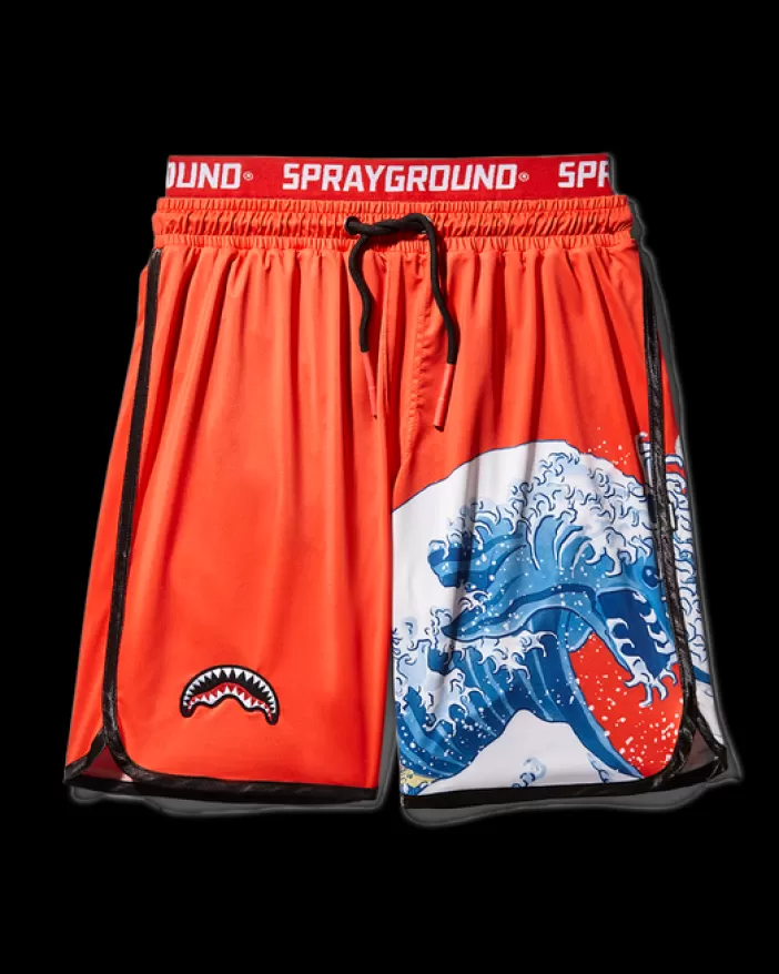 SWIMWEAR*Sprayground JAPAN WAVE CORTO SWIM TRUNKS (RED)