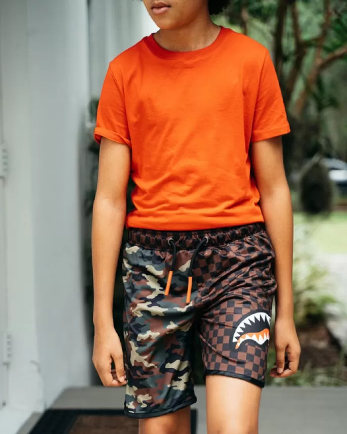 SWIMWEAR*Sprayground KIDS CHECKS u0026 CAMO SWIM TRUNKS
