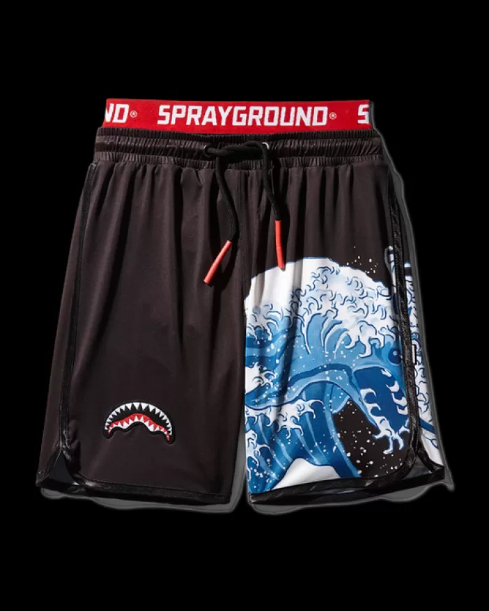 SWIMWEAR*Sprayground KIDS JAPAN WAVE SWIM TRUNKS (BLACK)