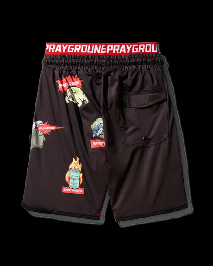 SWIMWEAR*Sprayground KIDS PATCH ALL-IN SWIM TRUNKS (BLACK)