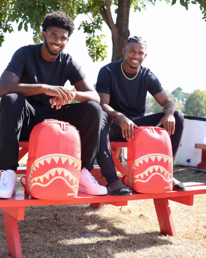 BACKPACKS*Sprayground KING OF KINGS SHEDEUR u0026 SHILO SANDERS SHARK BACKPACK