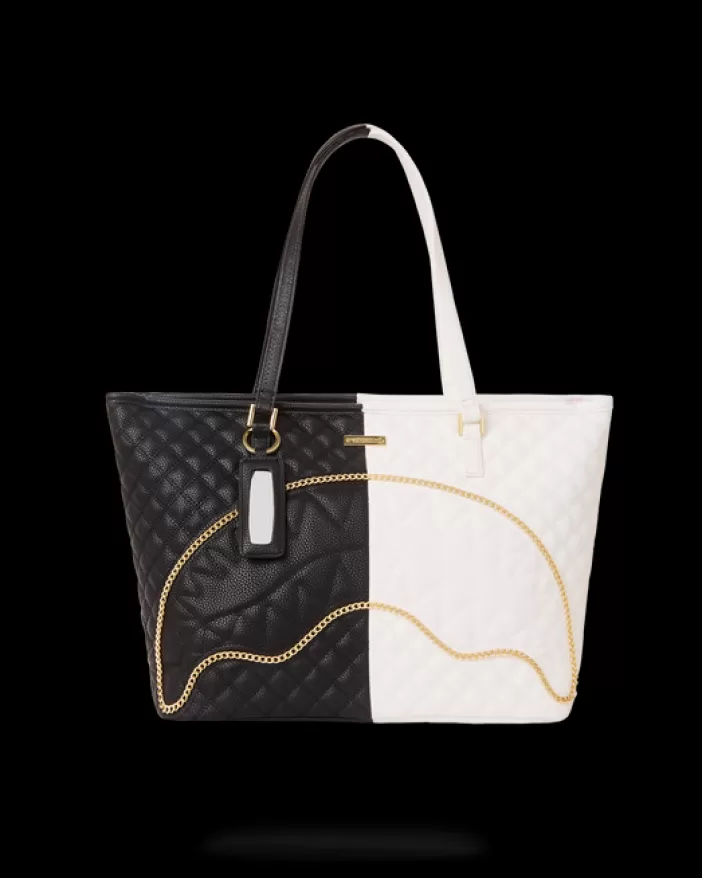 TOTES | HANDBAGS*Sprayground LEVELED UP SPLIT QUILT SHARK TOTE