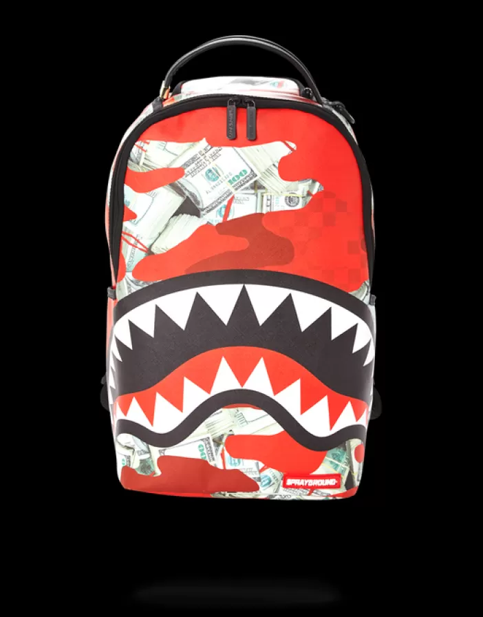BACKPACKS*Sprayground MONEY CAMO (RED) BACKPACK