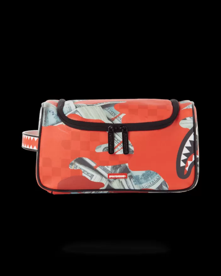 TOILETRIES AKA MONEY BAGS*Sprayground MONEY CAMO (RED) TOILETRY BAG