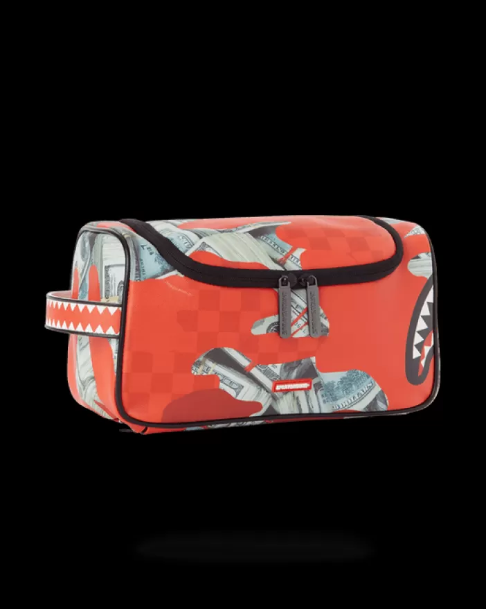 TOILETRIES AKA MONEY BAGS*Sprayground MONEY CAMO (RED) TOILETRY BAG