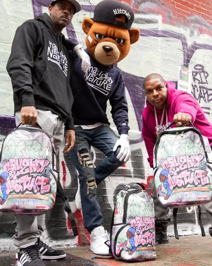 BACKPACKS*Sprayground NAUGHTY BY NATURE HIP HOP HOORAY 30TH ANNIVERSARY COLLAB BACKPACK