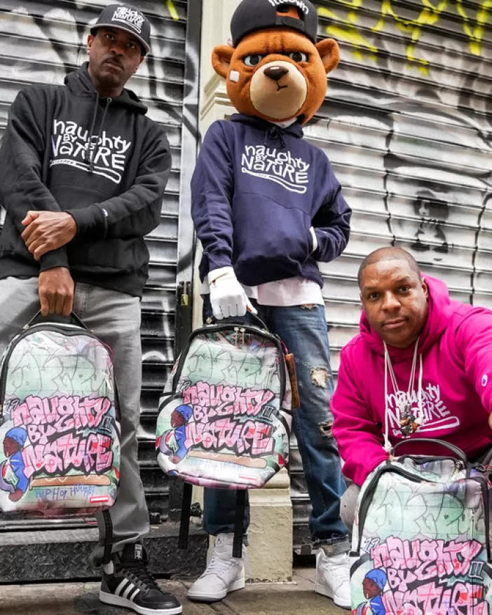 BACKPACKS*Sprayground NAUGHTY BY NATURE HIP HOP HOORAY 30TH ANNIVERSARY COLLAB BACKPACK