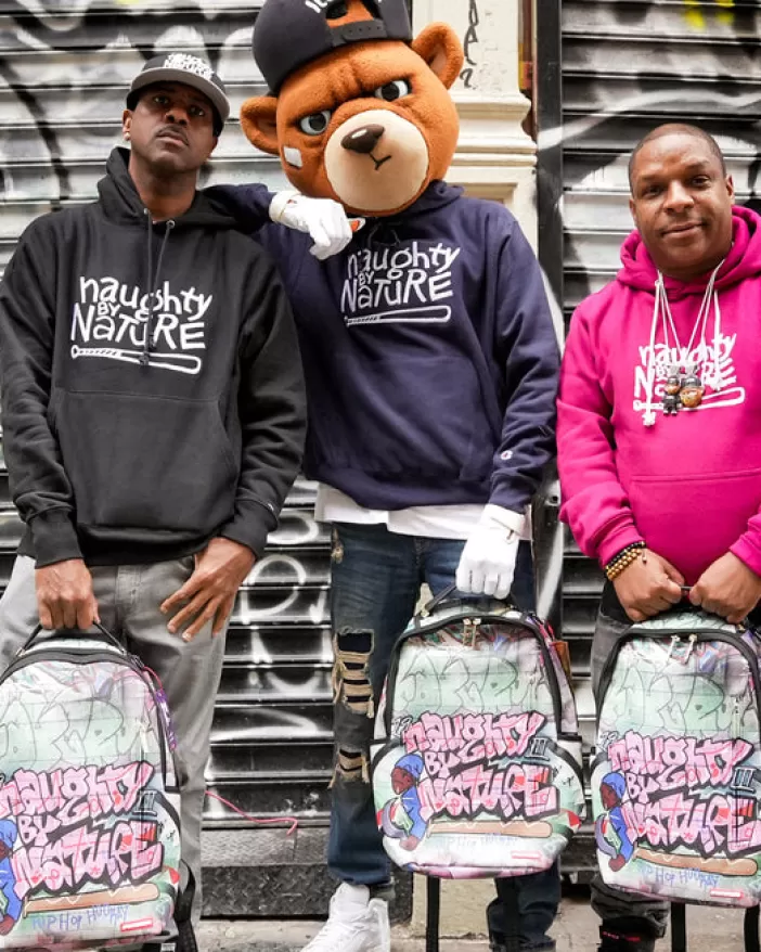 BACKPACKS*Sprayground NAUGHTY BY NATURE HIP HOP HOORAY 30TH ANNIVERSARY COLLAB BACKPACK