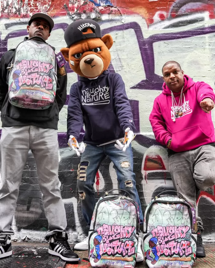 BACKPACKS*Sprayground NAUGHTY BY NATURE HIP HOP HOORAY 30TH ANNIVERSARY COLLAB BACKPACK
