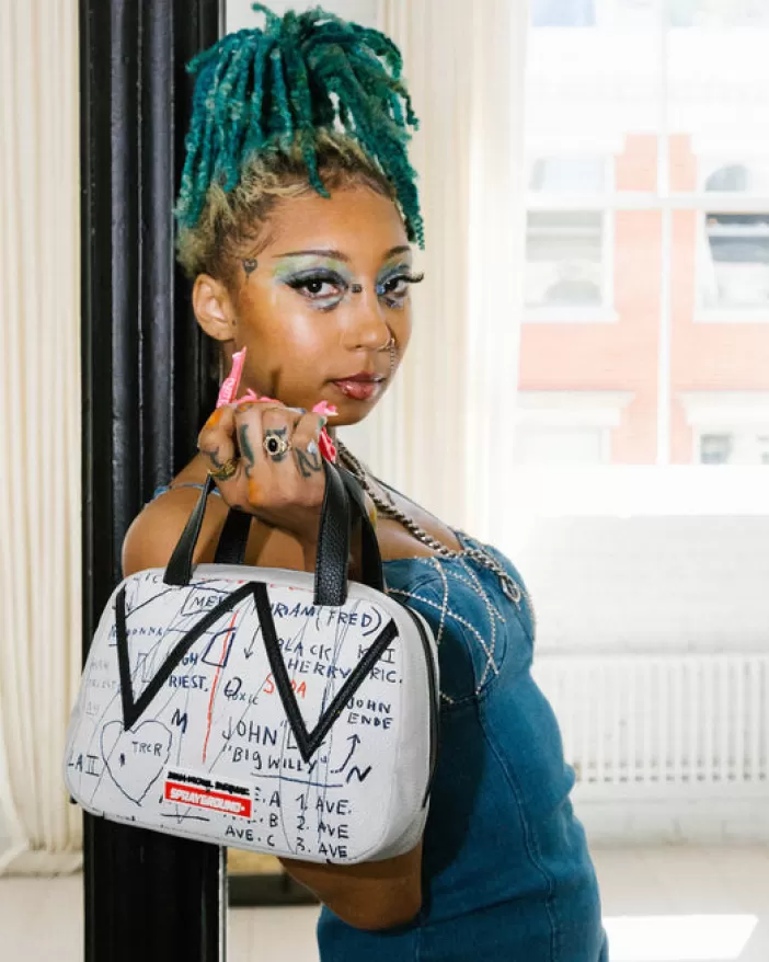 HANDBAGS*Sprayground OFFICIAL BASQUIAT UNTITLED (CHEESE POPCORN) 1983 HANDBAG