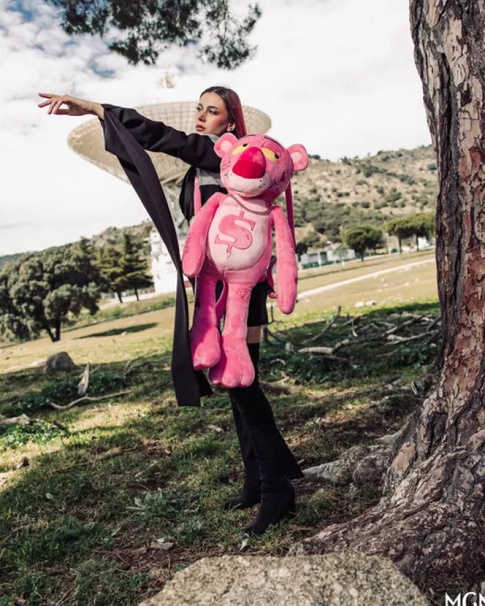 TEDDY BEAR BACKPACKS*Sprayground PINK PANTHER UP TO NO GOOD TEDDY BEAR BACKPACK