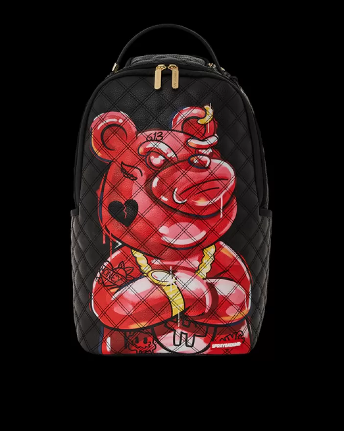 BACKPACKS*Sprayground QUILT HAND PAINTED DIABLO BEAR BACKPACK (DLXV)
