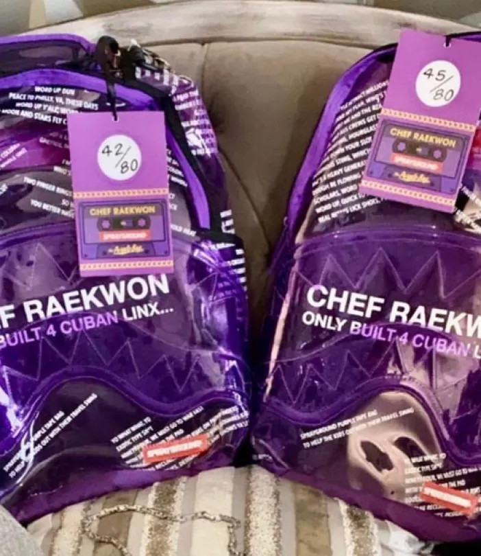 BACKPACKS*Sprayground RAEKWON PURPLE TAPE SHARK