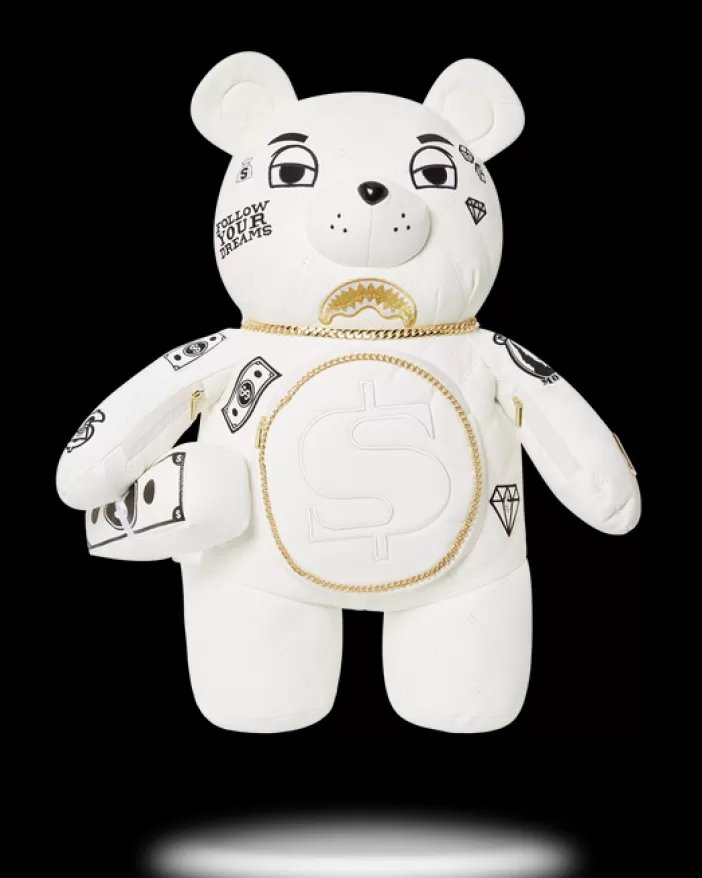 TEDDY BEAR BACKPACKS | BACKPACKS*Sprayground RIVIERA LE BLANC GOLD CHAIN MONEYBEAR TEDDYBEAR BACKPACK