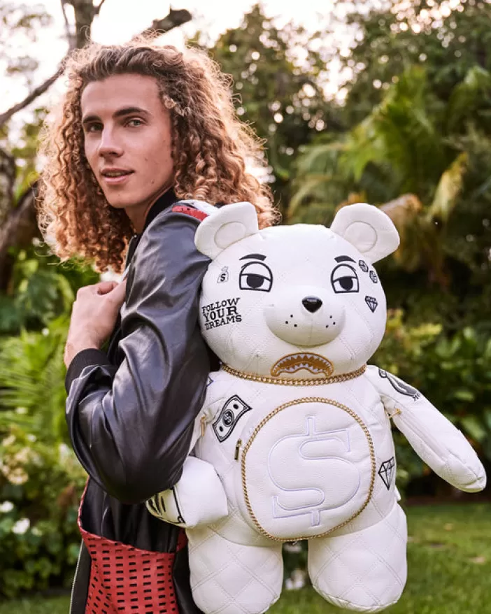 TEDDY BEAR BACKPACKS | BACKPACKS*Sprayground RIVIERA LE BLANC GOLD CHAIN MONEYBEAR TEDDYBEAR BACKPACK