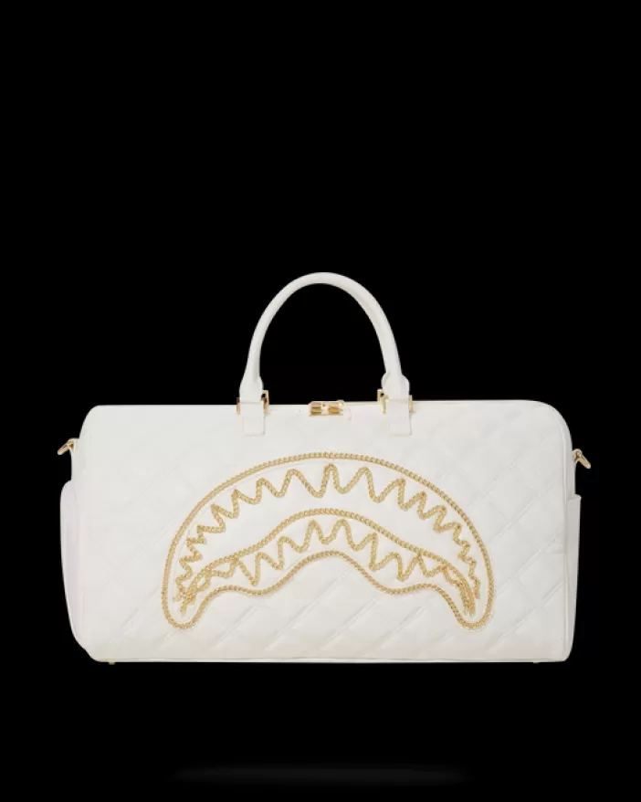 DUFFLES*Sprayground RIVIERA LE BLANC GOLD CHAIN SHARK DUFFLE