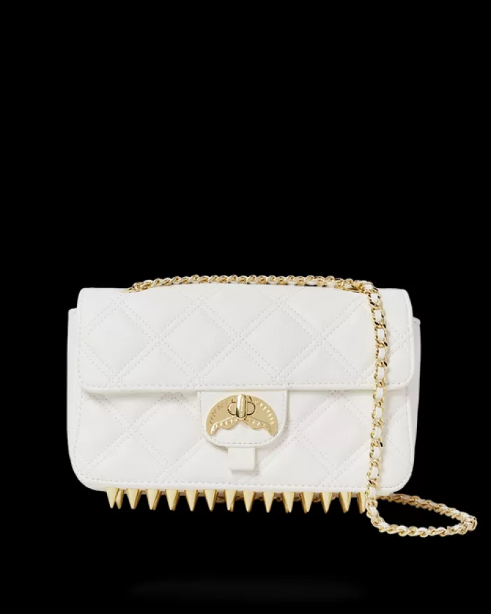 HANDBAGS*Sprayground RIVIERA LE BLANC GOLD CHAIN SHARK HANDBAG