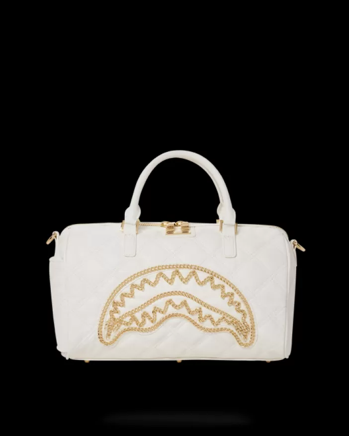 DUFFLES*Sprayground RIVIERA LE BLANC GOLD CHAIN SHARK MINI DUFFLE