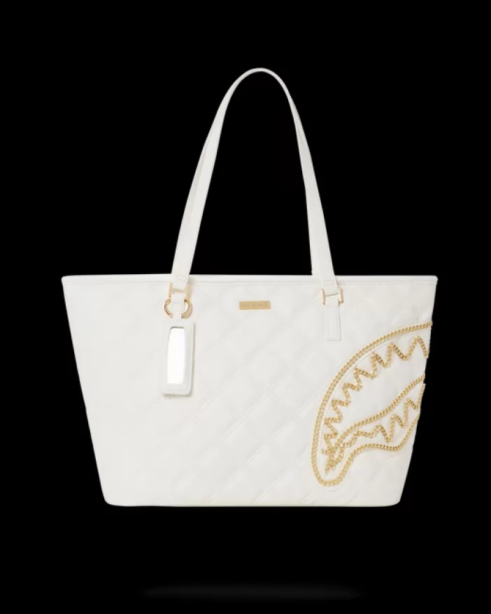 TOTES | HANDBAGS*Sprayground RIVIERA LE BLANC GOLD CHAIN SHARK TOTE
