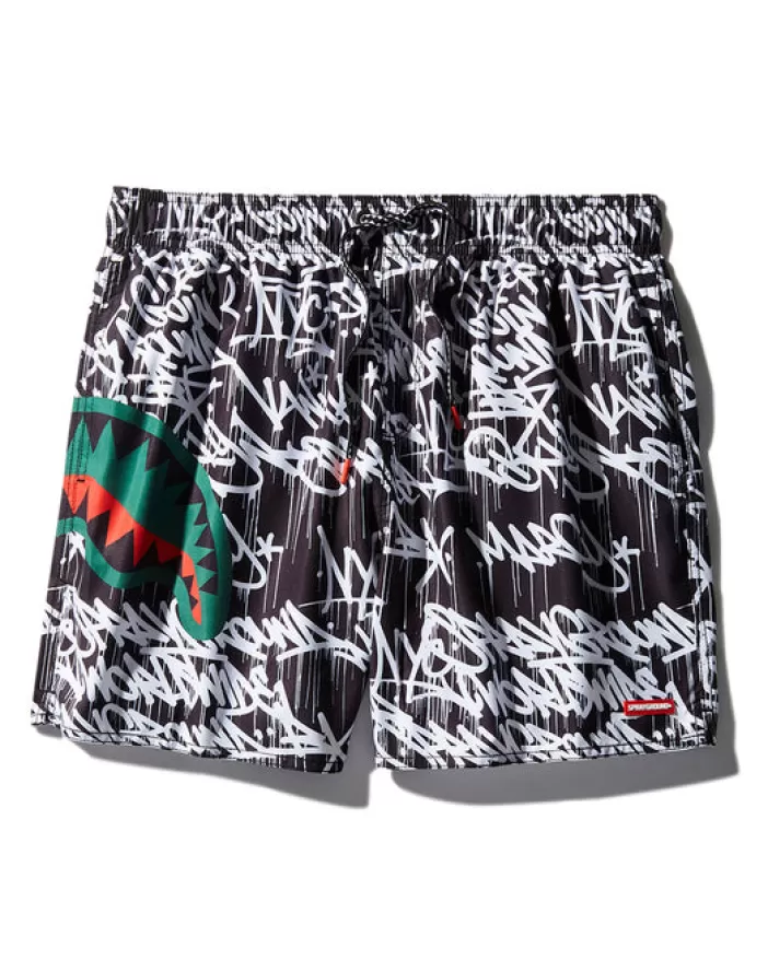 SWIMWEAR*Sprayground SCRIBBLE SHARK SHOTO SWIM TRUNKS