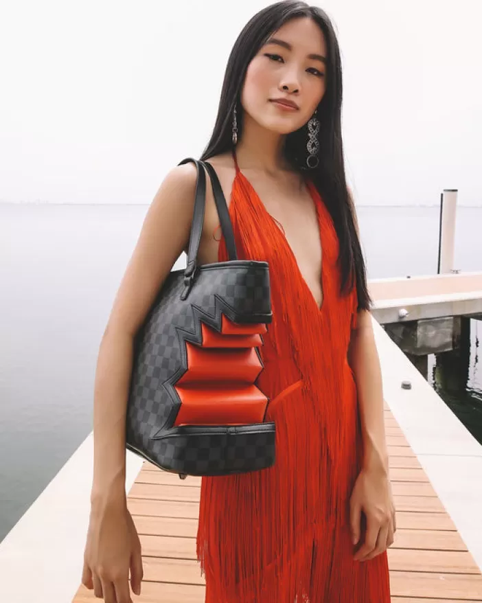 TOTES*Sprayground SHARK BITE SHARKS IN PARIS GRAY TOTE