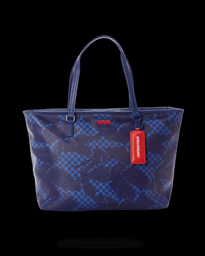 TOTES*Sprayground SHARK CHECK (BLUE) TOTE