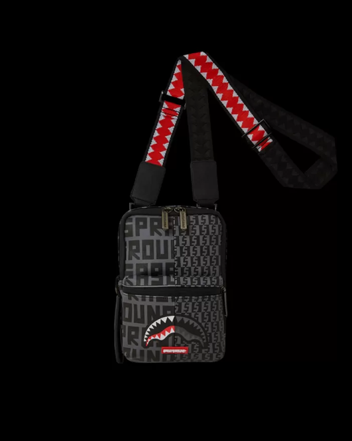 SLINGS | CROSSBODYS*Sprayground SHARKFINITY STEALTH PILOT MESSENGER SLING BAG