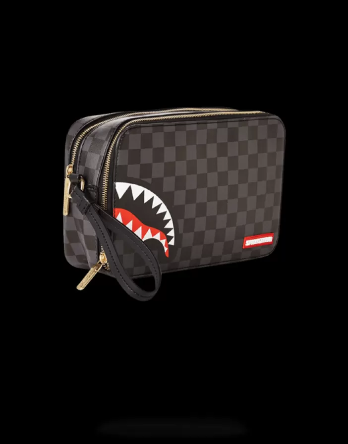 TOILETRIES AKA MONEY BAGS*Sprayground SHARKS IN PARIS (BLACK CHECKERED EDITION) TOILETRY AKA MONEY BAGS