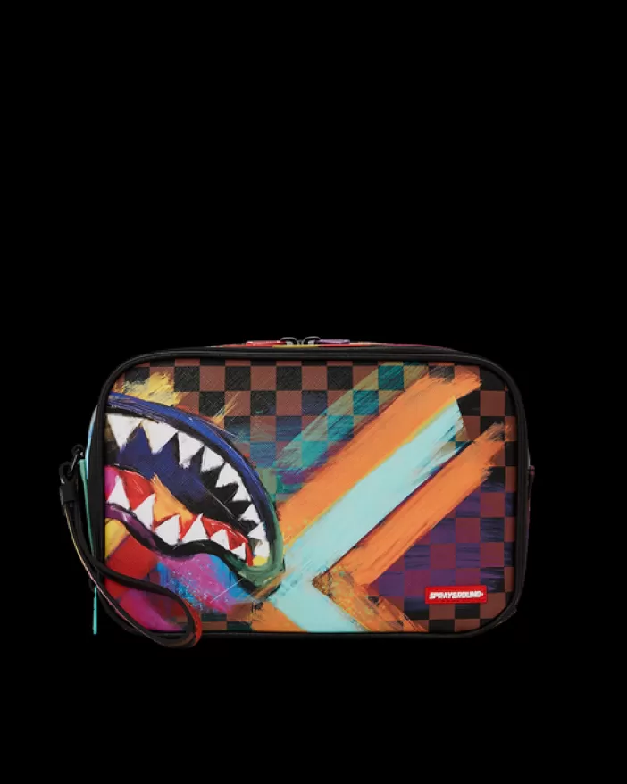 TOILETRIES AKA MONEY BAGS*Sprayground SHARKS IN PARIS CITY STREAKS TOILETRY BAG