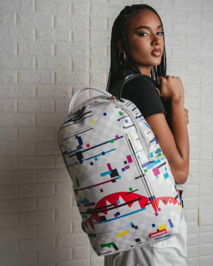BACKPACKS*Sprayground SHARKS IN PARIS GLITCH RIDER BACKPACK (DLXV)
