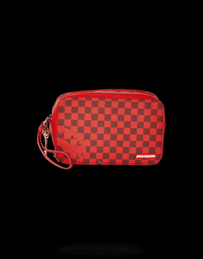 TOILETRIES AKA MONEY BAGS*Sprayground SHARKS IN PARIS RED TOILETRY AKA MONEY BAGS