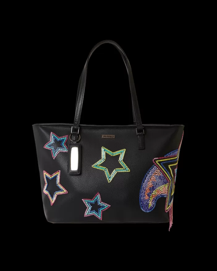 TOTES | HANDBAGS*Sprayground STAR RACER A.I.7 SANDFLOWER COLLAB BEADED TOTE