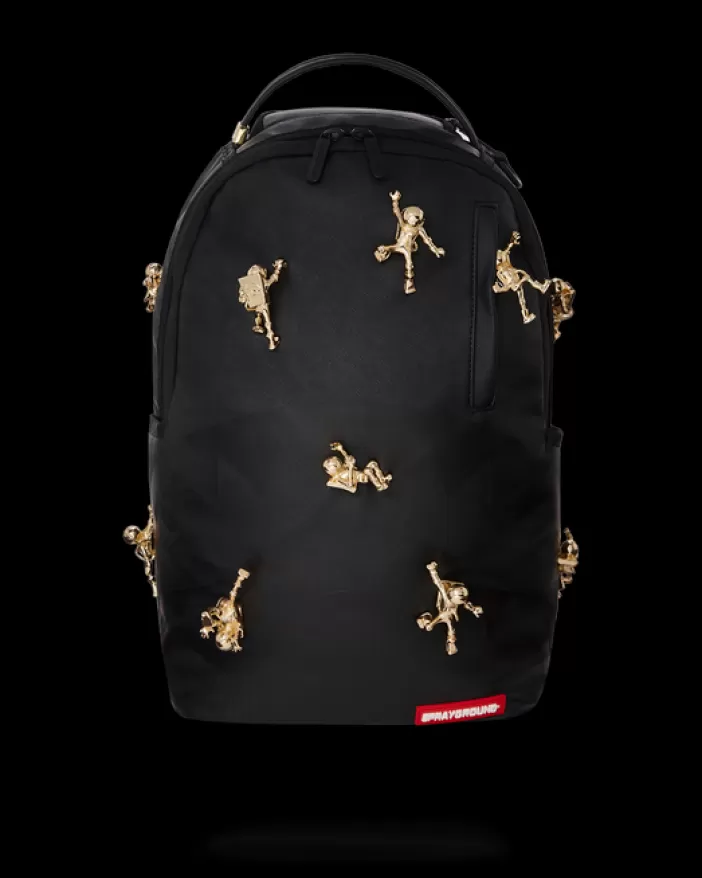 BACKPACKS*Sprayground THE LOST IN SPACE BACKPACK (10 3D GOLD METAL ASTRONAUTS)