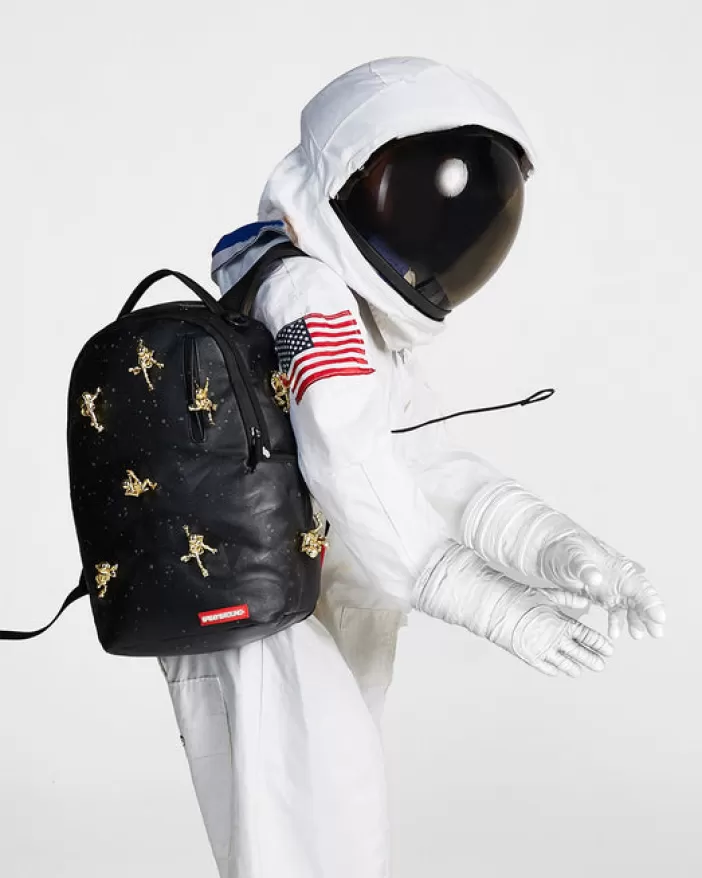 BACKPACKS*Sprayground THE LOST IN SPACE BACKPACK (10 3D GOLD METAL ASTRONAUTS)