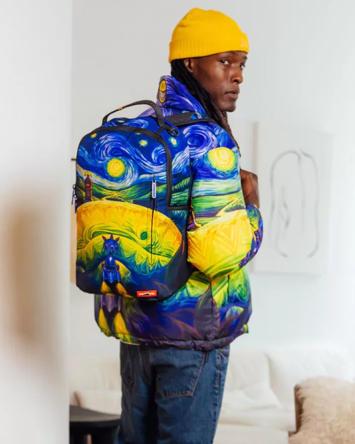 BACKPACKS*Sprayground TRIPPY NIGHTS RABBBIT EDITION RON ENGLISH COLLAB
